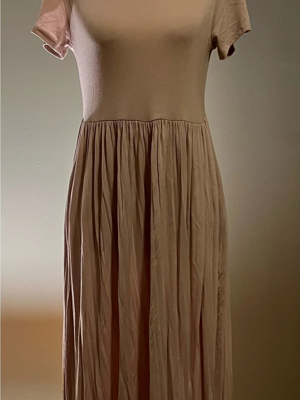 taupe maxi dress casual Women's Taupe Textured Lace Up Back Maxi Dress